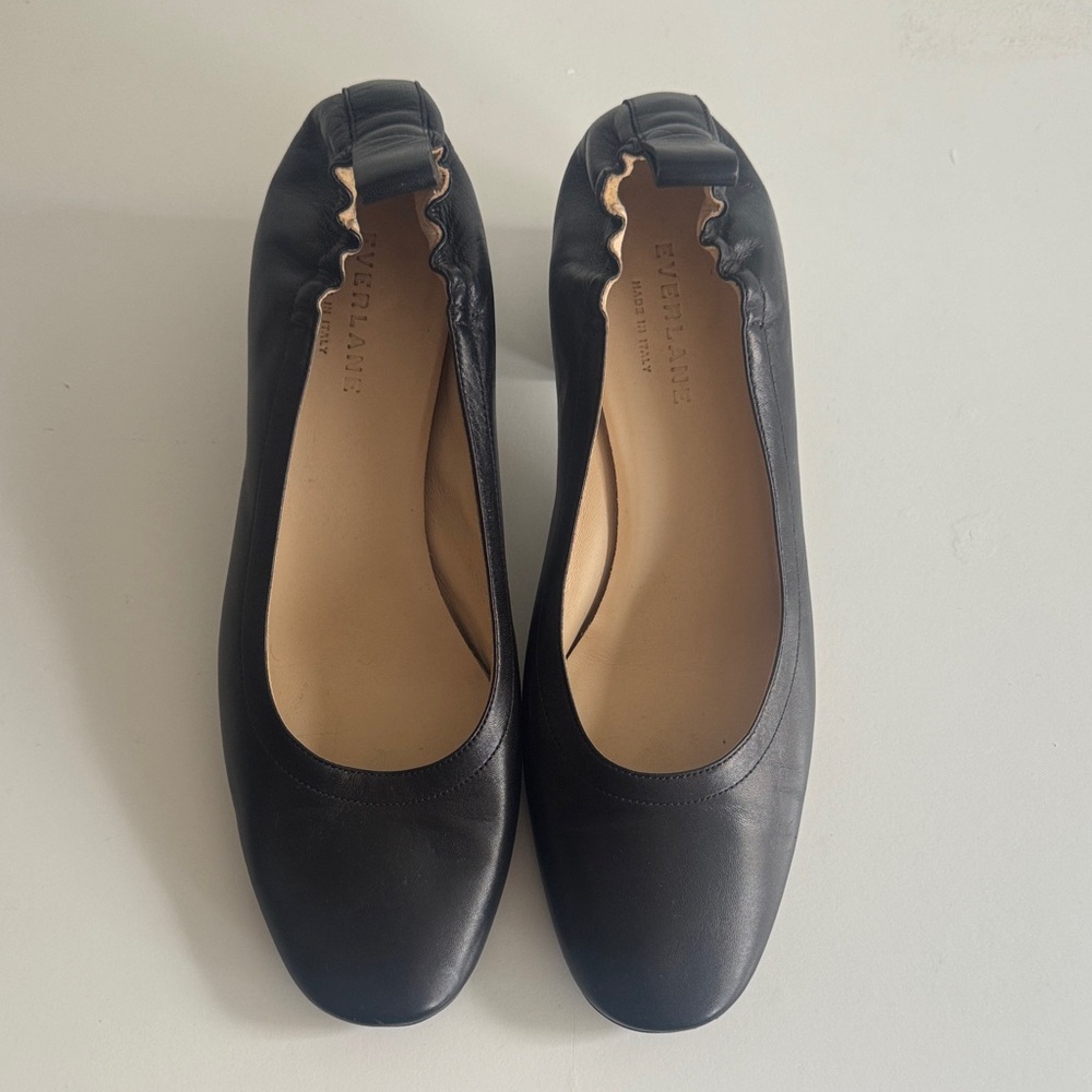 Everlane Black Leather Flats